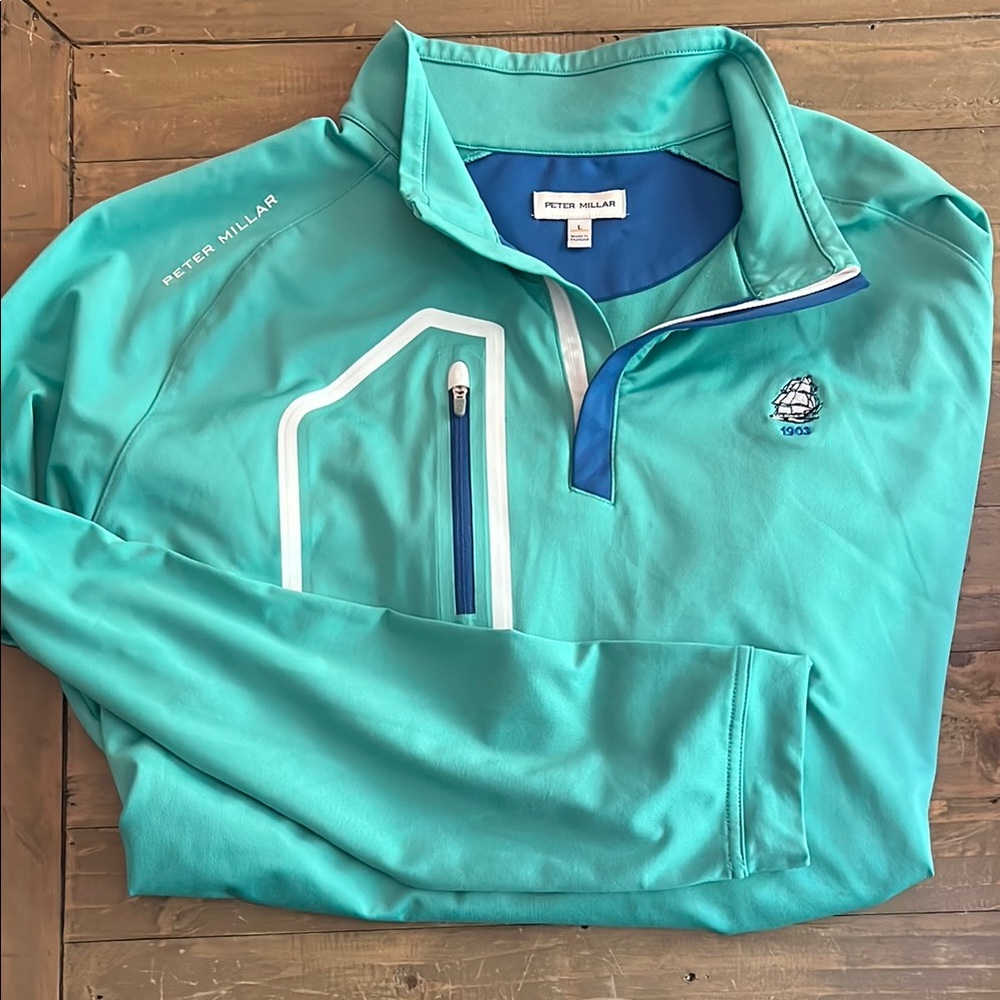 Peter Millar Aqua Blue Performance Pullover - image 1